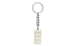 854084 | LEGO® Iconic 2x4 White Metallic Key Chain