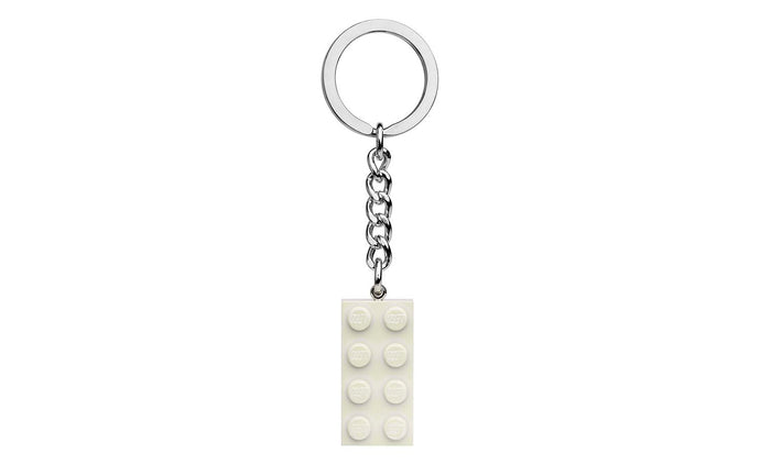 854084 | LEGO® Iconic 2x4 White Metallic Key Chain